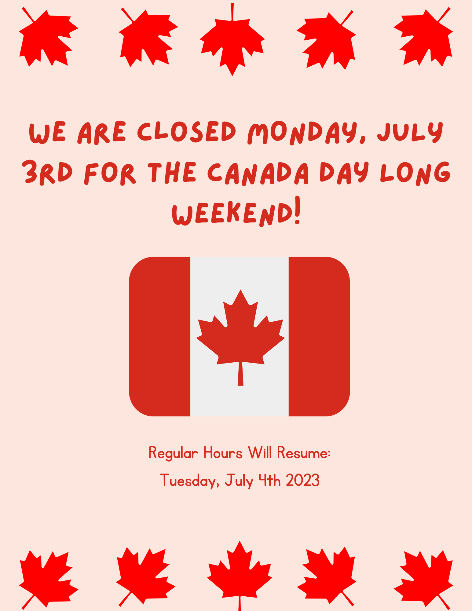 The Town Office is Closed for the Canada Day Long Weekend News