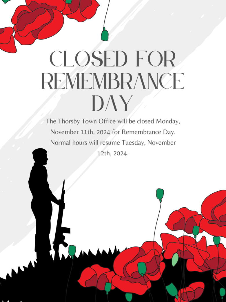 Town Office Closed for Remembrance Day