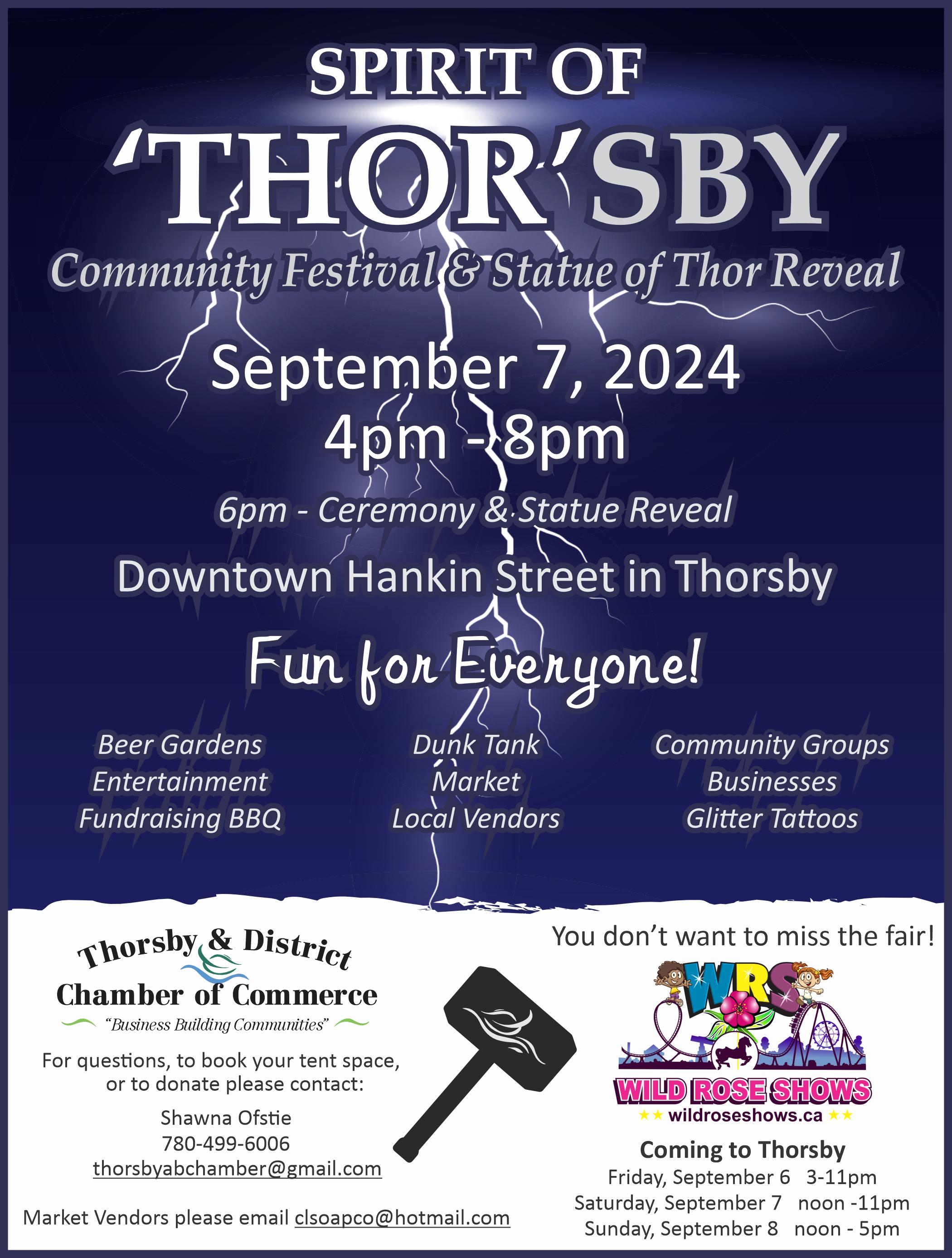 The Spirit of 'Thor'sby Festival is Coming!: News - Town of Thorsby